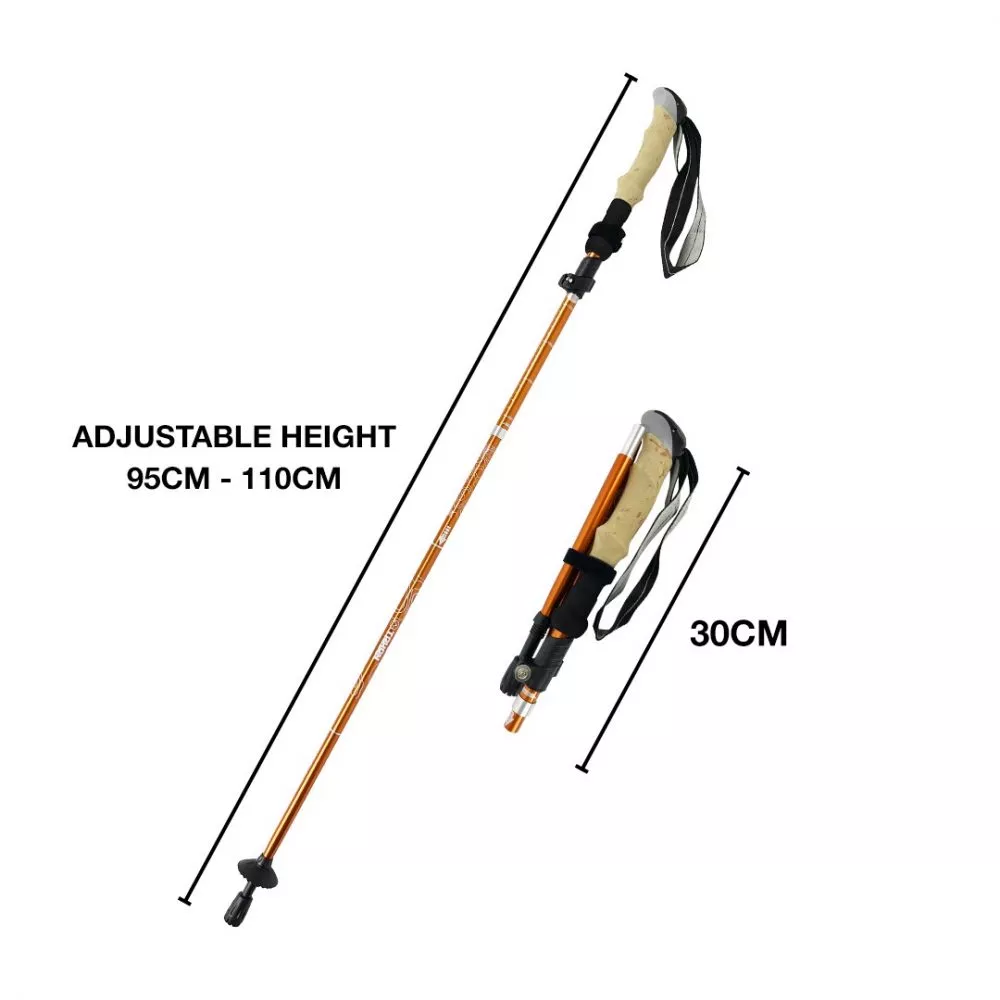 TAHAN 3-Section Foldable Hiking Stick Orange sz TAHAN 3-Section Foldable Hiking Stick Orange sz